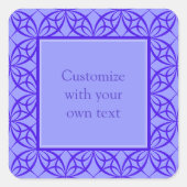 紫エレガント線模様カスタム文字 スクエアシール (正面)