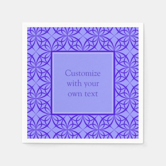 紫エレガント線模様カスタム文字 スタンダードカクテルナプキン (正面)
