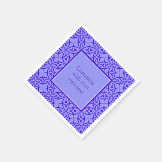 紫エレガント線模様カスタム文字 スタンダードカクテルナプキン (角)