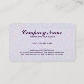 紫エレガント色のグリッターとスパークル4 名刺 (裏面)