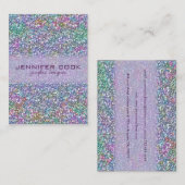 紫エレガント色の濃淡グリッターと輝き 名刺 (正面/裏面)