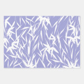 紫エレガント色の葉葉の ラッピングペーパーシート (正面3)