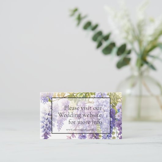 紫エレガント色の藤結婚藤 エンクロージャーカード (スタンド正面)