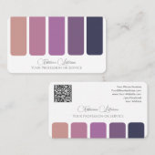 紫エレガント色パレット書道QRコード 名刺 (正面/裏面)