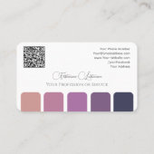 紫エレガント色パレット書道QRコード 名刺 (裏面)