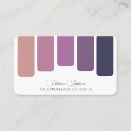 紫エレガント色パレット書道QRコード 名刺