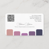 紫エレガント色パレット書道QRコード 名刺 (裏面)