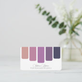 紫エレガント色パレット書道QRコード 名刺 (スタンド正面)