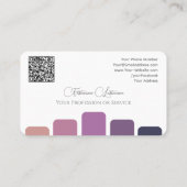 紫エレガント色パレット書道QRコード 名刺 (裏面)