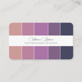 紫エレガント色パレット書道QRコード 名刺