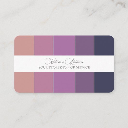 紫エレガント色パレット書道QRコード 名刺 (正面)