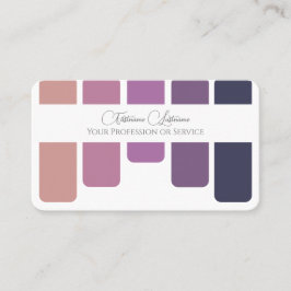 紫エレガント色パレット書道QRコード 名刺