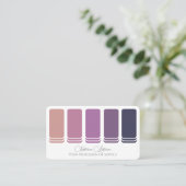 紫エレガント色パレット書道QRコード 名刺 (スタンド正面)