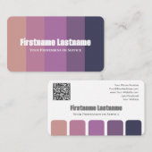 紫エレガント色パレット書道QRコード 名刺 (正面/裏面)