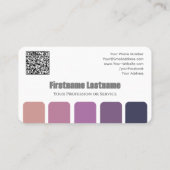 紫エレガント色パレット書道QRコード 名刺 (裏面)