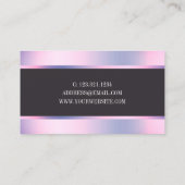 紫エレガント色ホスタイリッシュログラフィック化粧 名刺 (裏面)