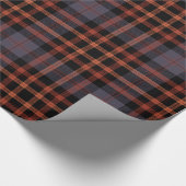 紫エレガント色 | オレンジ | ブラックプレイドチェック ラッピングペーパー (角)