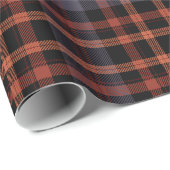 紫エレガント色 | オレンジ | ブラックプレイドチェック ラッピングペーパー (ロールコーナー)