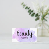 紫エレガント色/紫色美しい 名刺 (スタンド正面)