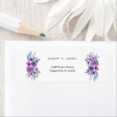 紫エレガント花のパーソナライズされた差出人住所 ラベル (インサイチュ)