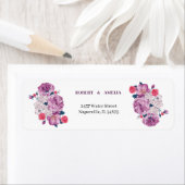 紫エレガント花のパーソナライズされた差出人住所 ラベル (インサイチュ)