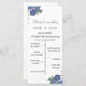 紫エレガント花のパーソナライズされた結婚式 プログラム (正面/裏面)