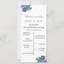 紫エレガント花のパーソナライズされた結婚式 プログラム