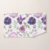 紫エレガント花柄バスルーム用タオルセット バスタオルセット (ハンドタオル)