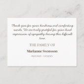 紫エレガント花葬儀サンキューカード エンクロージャーカード (裏面)