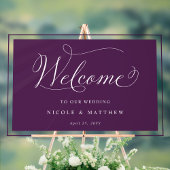 紫エレガント茄子の結婚歓迎 アクリルサイン