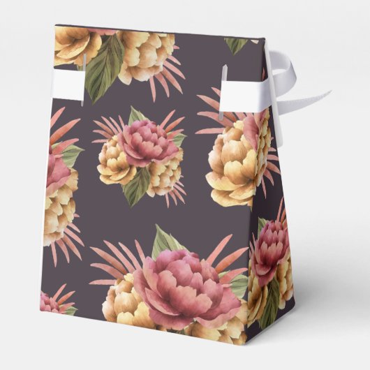 紫エレガント茶に牡丹の花 フェイバーボックス (裏面サイド)