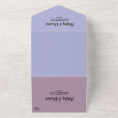 紫エレガント華美バラデリケート結婚ズ オールインワン招待状 (外側)