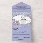 紫エレガント華美バラデリケート結婚ズ オールインワン招待状 (内側)