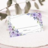 紫エレガント薄紫フローラシルバ結婚ーズ プレイスカード