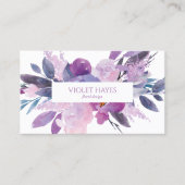紫エレガント薄紫フローラ花カスタム咲き 名刺 (正面)