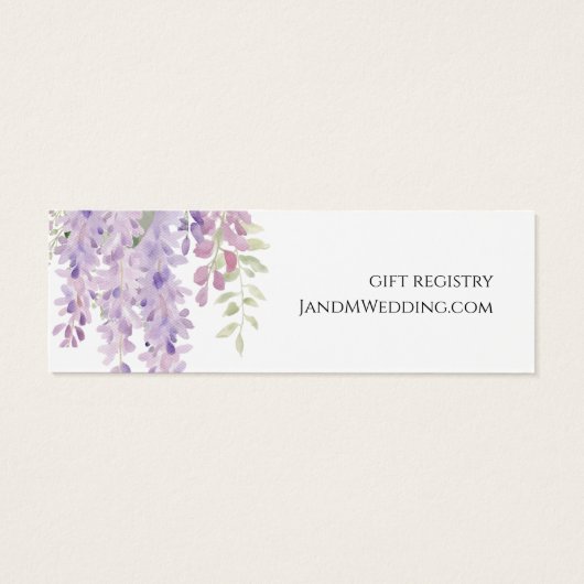 紫エレガント藤の花ギフト登録カード (裏面)