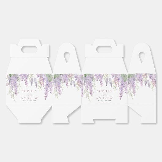 紫エレガント藤の花結婚の フェイバーボックス