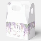 紫エレガント藤の花結婚の フェイバーボックス (見開き)