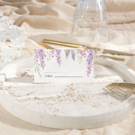 紫エレガント藤の花結婚の プレイスカード