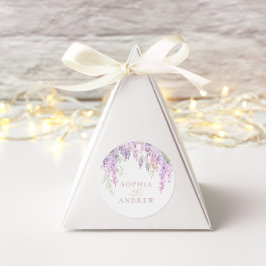 紫エレガント藤の花 ラウンドシール