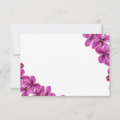 紫エレガント蘭の花の夏のフローラ結婚 出欠カード (裏面)