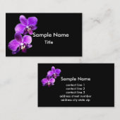 紫エレガント蘭の花写真 名刺 (正面/裏面)