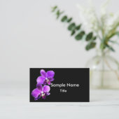 紫エレガント蘭の花写真 名刺 (スタンド正面)