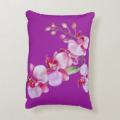 紫エレガント蘭アクセント枕 アクセントクッション (裏面(縦))