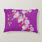 紫エレガント蘭アクセント枕 アクセントクッション (裏面)