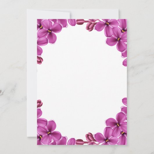 紫エレガント蘭バラフローラ30th誕生日 招待状 (裏面)