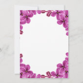 紫エレガント蘭バラ夏フローラ結婚ズ セーブザデート (裏面)