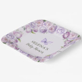 紫エレガント蝶の赤ちゃんシャワー ペーパープレート (傾斜あり)