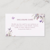 紫エレガント蝶フローラエンクロージャカード エンクロージャーカード (正面)