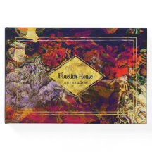 紫エレガント赤抽象芸術と金ゴールドアフェイククセント